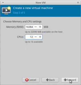 Figure4: Memory and CPU settings.