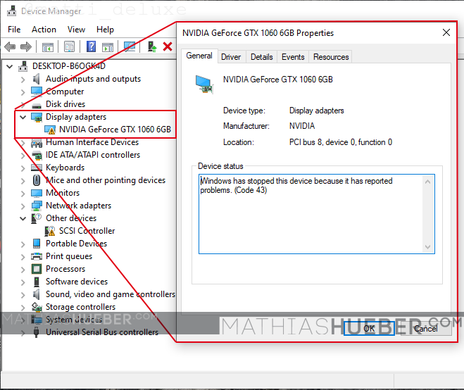 Gpu Code 45 Fighting error 43 - Nvidia GPU in a virtual machine